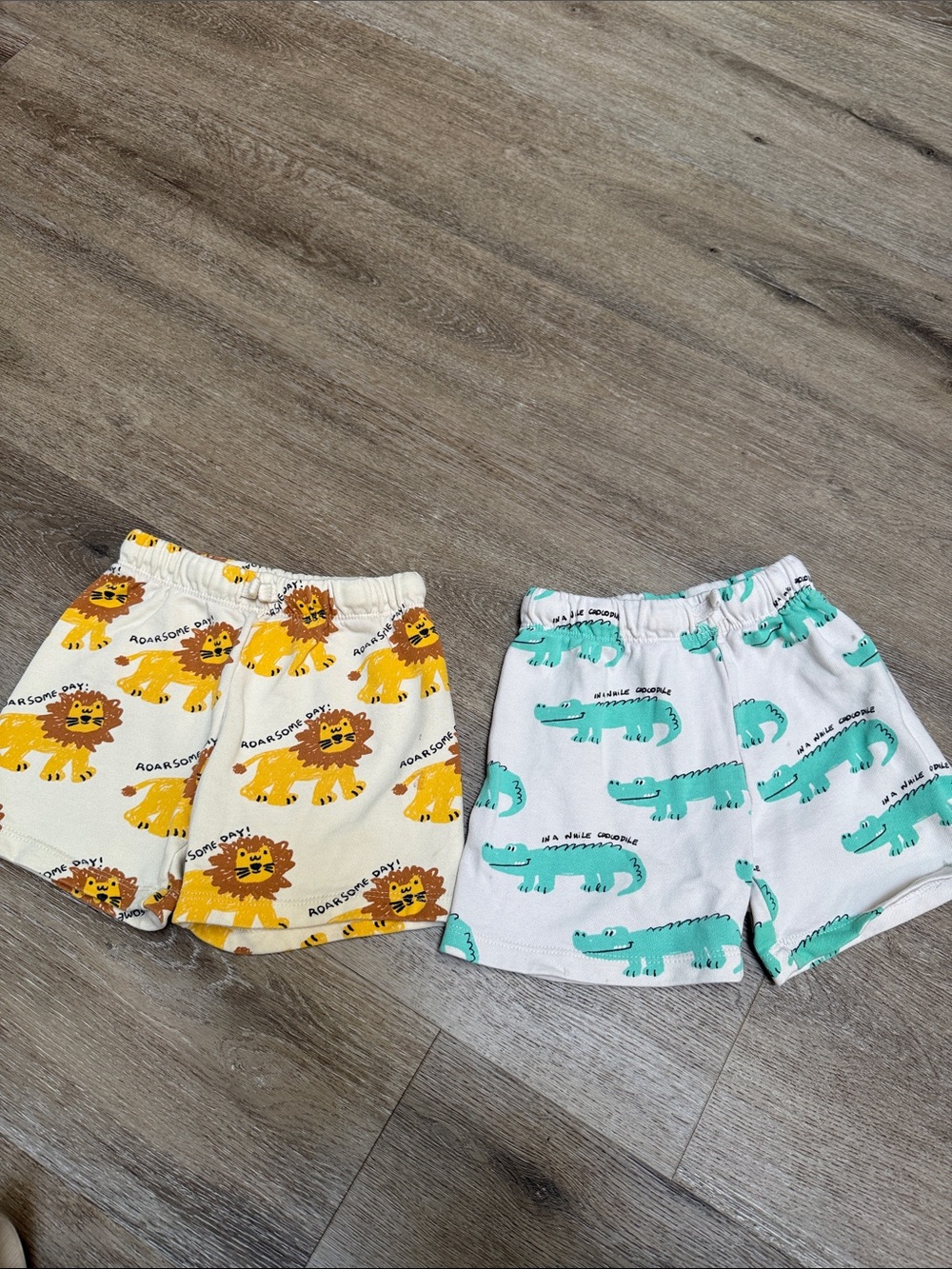 Zara Kids Lion & Crocodile Shorts - Yellow & Aqua